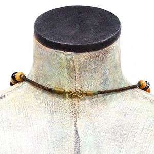 Vintage 70's Jewelry - VTG 70's Chunky Natural Wood and Ceramic Necklace Vintage 70's Jewelry - VTG 70's Chunky Natural Wood and Ceramic Necklace